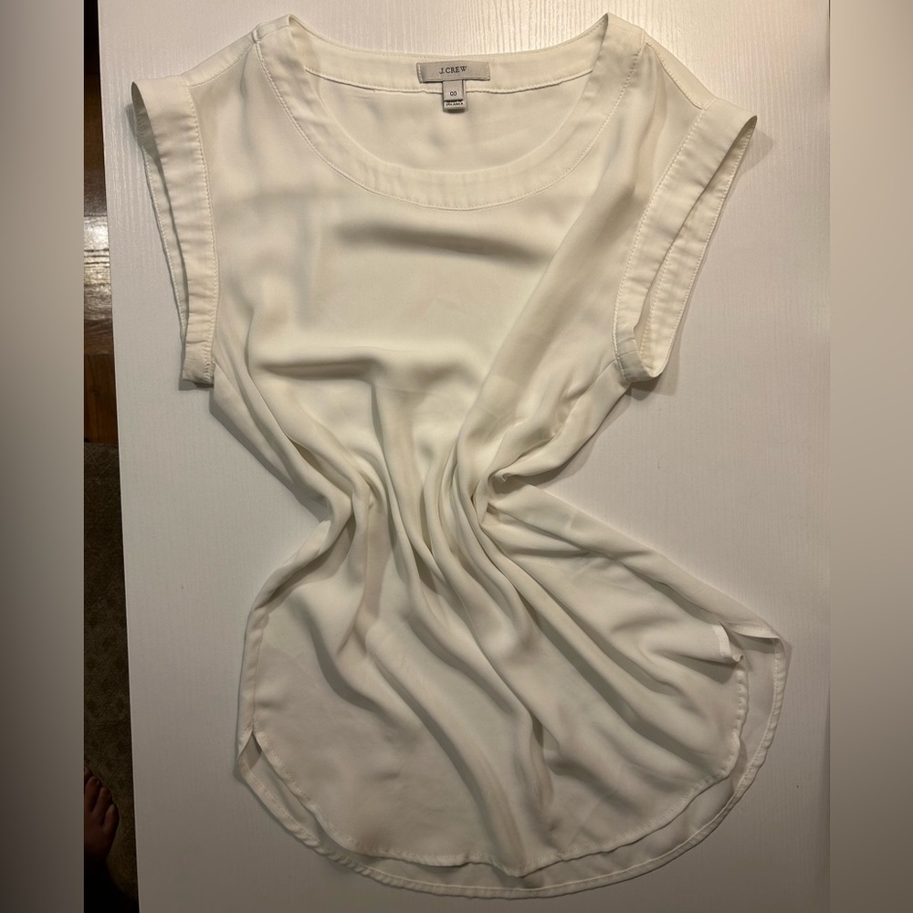 J crew white sleeveless blouse sz 00
